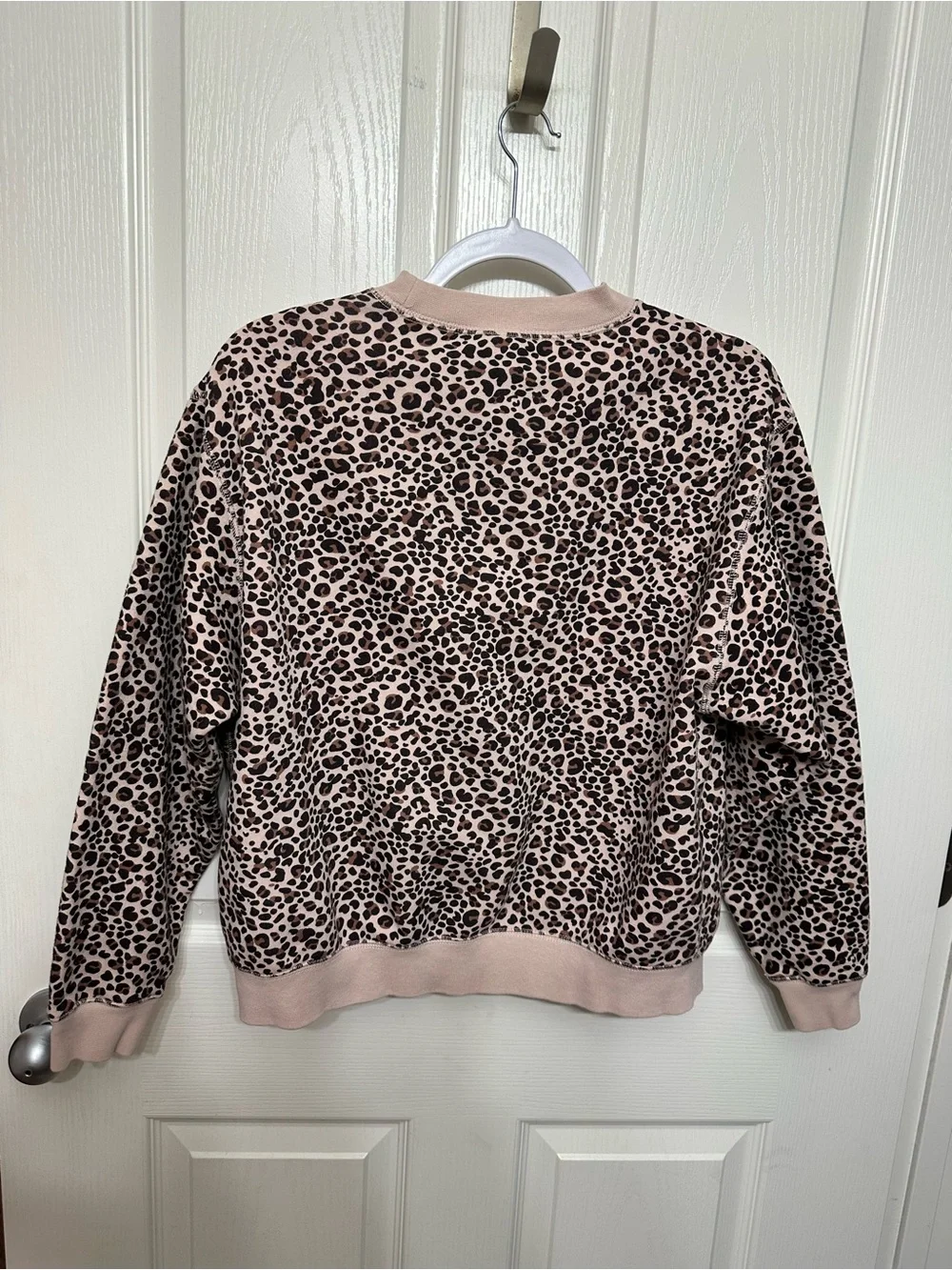 Nike Women's Leopard Print Crewneck Sweater - Beige & Black